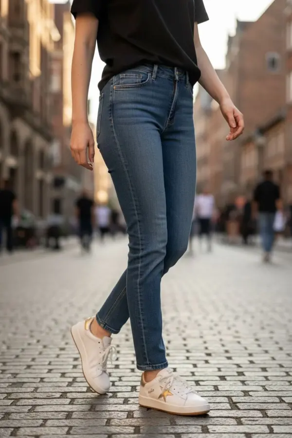 Seeyli Kadın Bej Altın Yıldız Detaylı Günlük Spor Ayakkabı - Sneaker