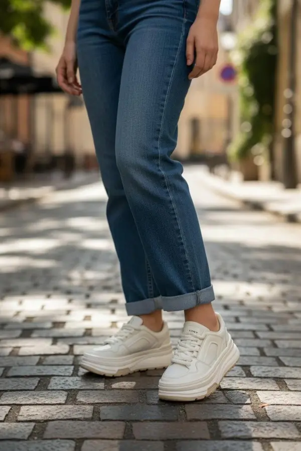 Ropee Street Style Yüksek Taban Beyaz Kadın Sneaker