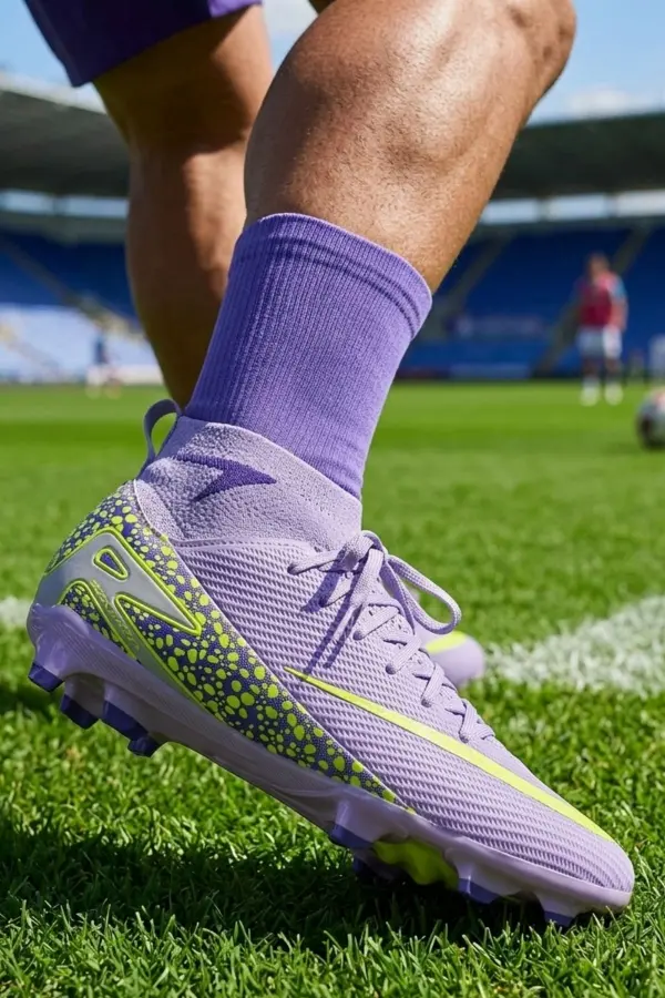AirBoom Erkek Halı Saha Ayakkabısı - Çim Saha Ayakkabısı Lila Krampon - 610