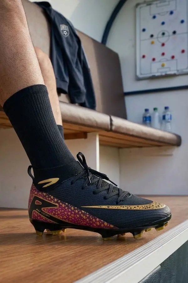 AirBoom Erkek Halı Saha Ayakkabısı - Çim Saha Ayakkabısı Siyah Krampon - 610