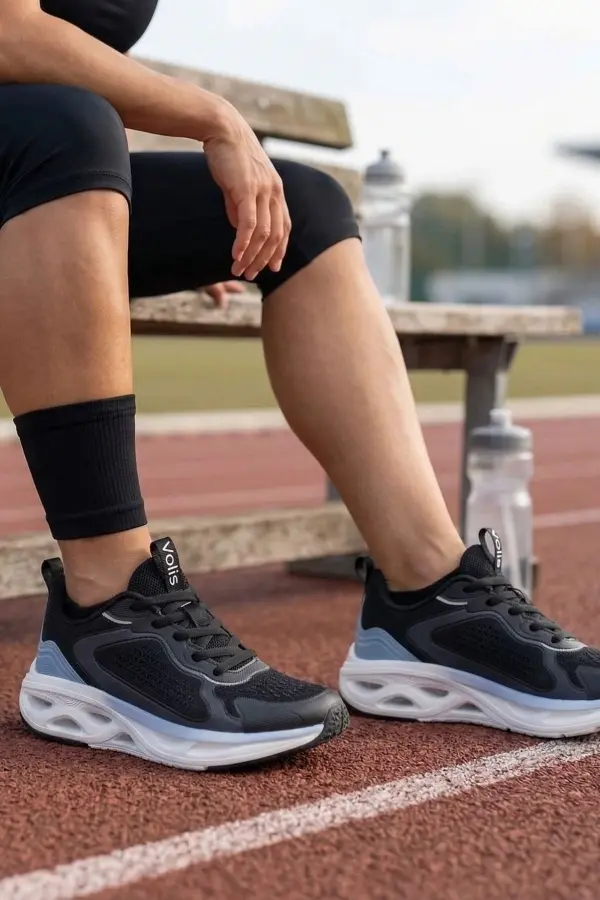 Air-Cushion Pro: Fileli Kadın Hafif Koşu ve Yürüyüş Ayakkabısı - Siyah