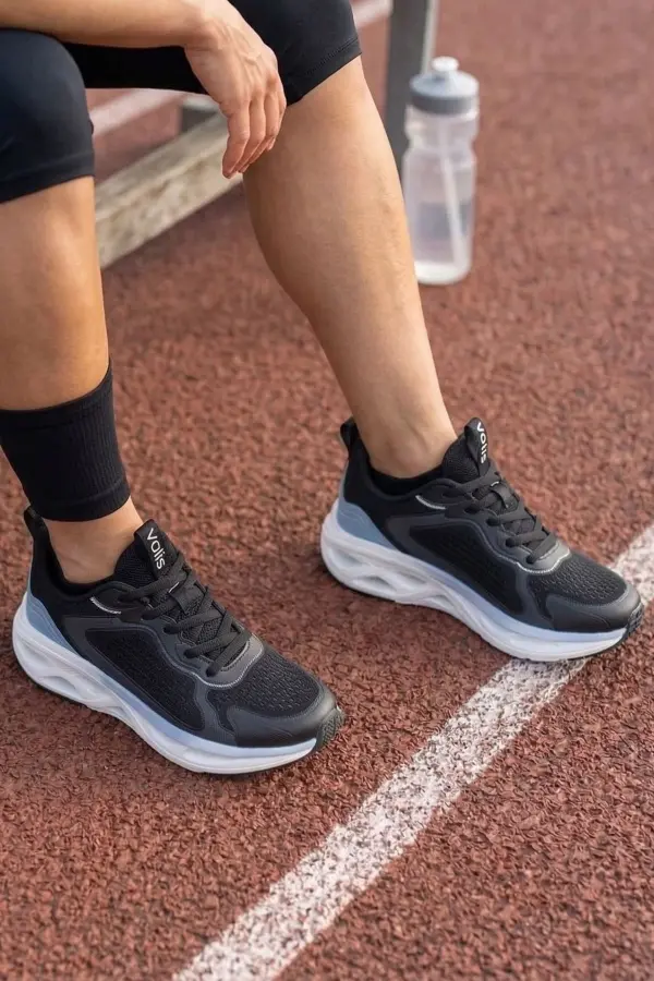 Air-Cushion Pro: Fileli Kadın Hafif Koşu ve Yürüyüş Ayakkabısı - Siyah