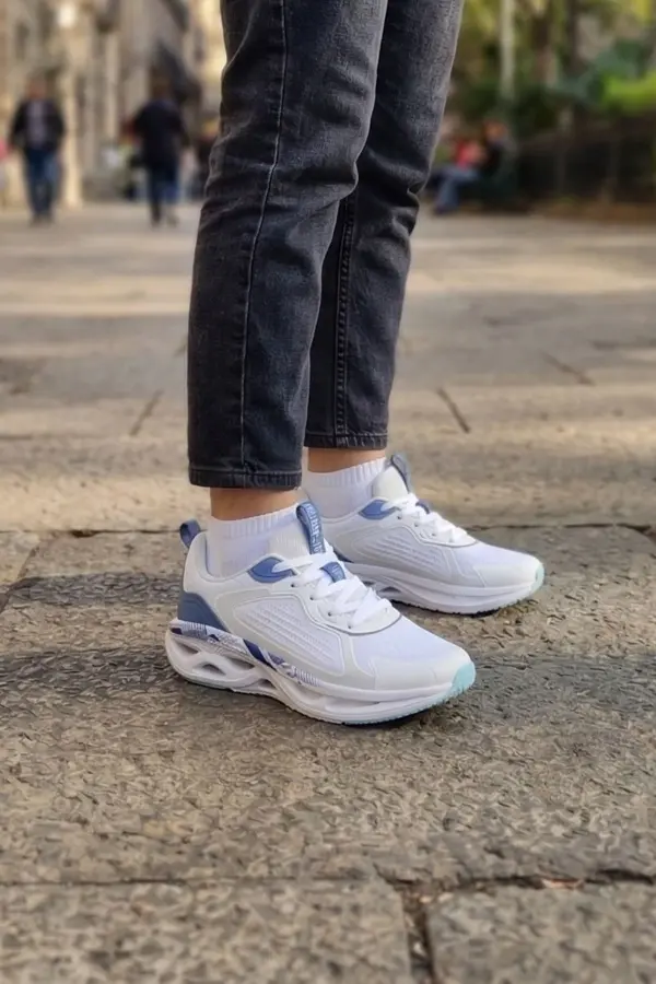 Air-Cushion Pro: Fileli Kadın Hafif Koşu ve Yürüyüş Ayakkabısı - Beyaz