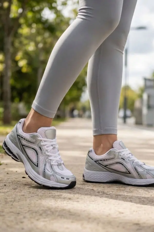 Glow Retro Unisex Antrenman ve Yürüyüş Ayakkabısı - Beyaz