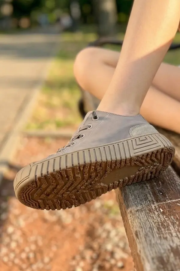 Unisex Çocuk Bej Lifestyle Günlük Ayakkabı - Dayanıklı Tırtıklı Kalın Taban