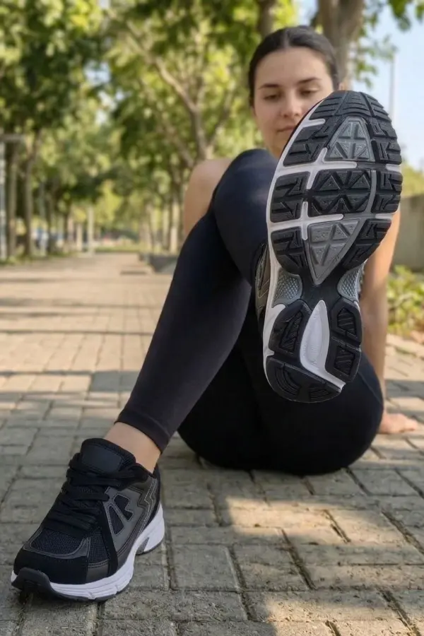 Stealth-Grip Kadın Günlük Spor ve Yürüyüş Ayakkabısı Siyah