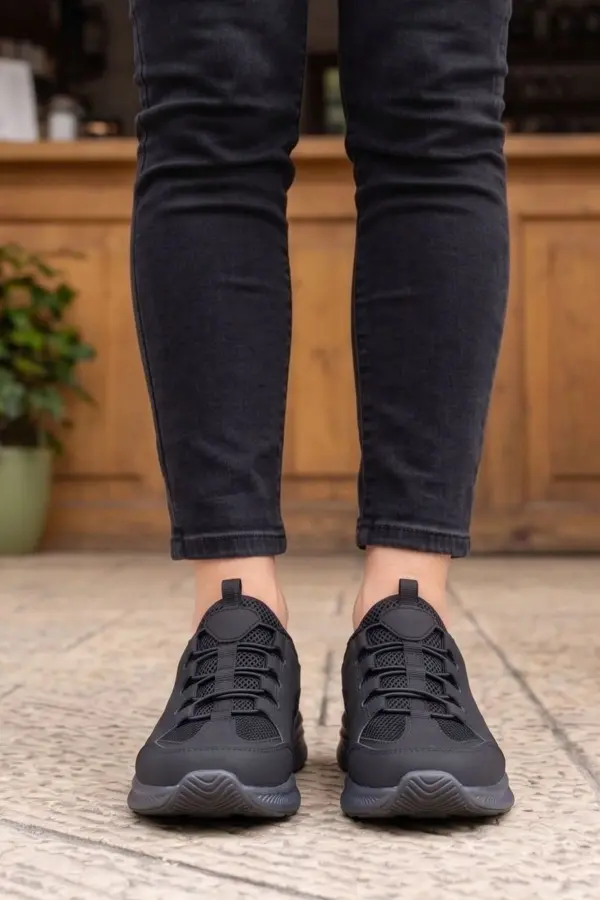 Velentia Esnek Örgü Günlük Kadın Spor Ayakkabı Siyah