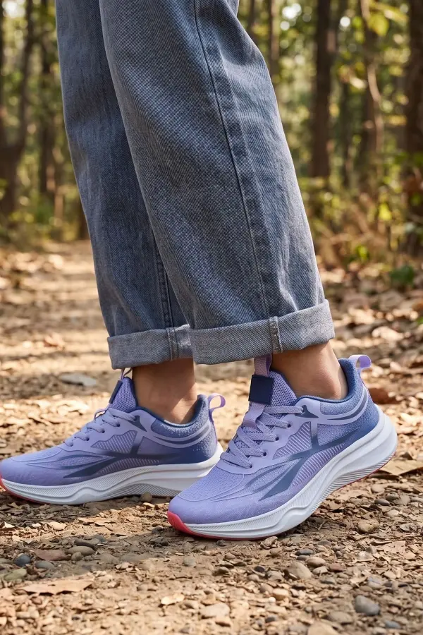 Violet Dash – Kadın Lila Örgü Tabanlı Hafif Yürüyüş ve Koşu Ayakkabısı