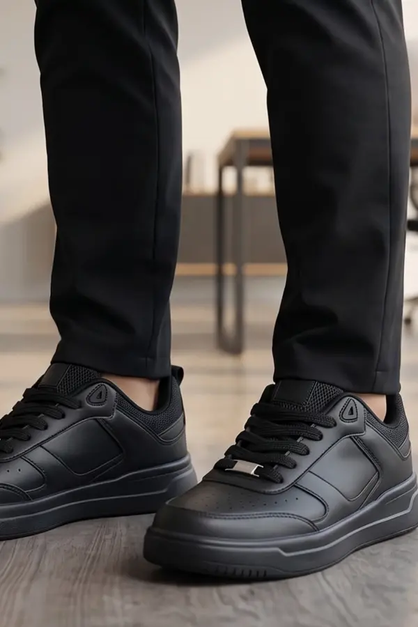 Color-Block Comfort: Siyah Erkek Çocuk Spor Ayakkabı