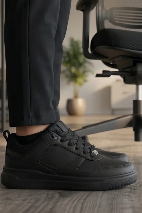 Color-Block Comfort: Siyah Erkek Çocuk Spor Ayakkabı