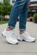 Nizie Retro Stil Beyaz Comfort Taban Kadın Sneaker Ayakkabı