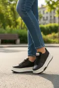 Ropee Street Style Yüksek Taban Siyah Kadın Sneaker