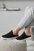 Urban-Flex Esnek Tabanlı Ultra Hafif Ortopedik Medikal Hulluks Topukdikeni Kadın Siyah Yürüyüş Terliği