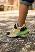 Pixel Fun Çocuk Spor Ayakkabı - Neon Yeşil Sarı Detaylı, Cırt Cırtlı