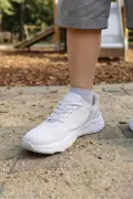 Pure White Ultra Hafif Nefes Alabilir Çocuk Spor Ayakkabı - Beyaz