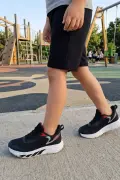 Magic Pro Siyah Kırmızı Detaylı Çocuk ve Genç Spor Ayakkabı