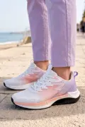 Venüs Kadın Beyaz -Lila Gradyan Desenli Hafif Yürüyüş ve Koşu Ayakkabısı