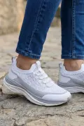 Air-Mesh Esnek Örgü Günlük Kadın Spor Ayakkabı - Beyaz