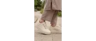 Urban Platform: Vegan Deri Kalın Tabanlı Günlük Kadın Sneaker Krem