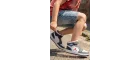 Eveji Lacivert Beyaz Çocuk Basketbol Ayakkabısı - Yüksek Bilekli Cırt Cırtlı Sneaker