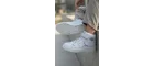 Eveji Beyaz Çocuk Basketbol Ayakkabısı - Yüksek Bilekli Cırt Cırtlı Sneaker