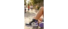 Eveji Mor Beyaz Çocuk Basketbol Ayakkabısı - Yüksek Bilekli Cırt Cırtlı Sneaker