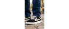 Street Style Erkek Siyah-Beyaz Korduroy Detaylı Süet Şehir Ayakkabısı