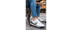 Premium Serisi Beyaz Siyah Çizgili Unısex Sneaker – Günlük Spor Ayakkabı