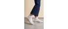 Lena Beyaz Kanvas Bağcıklı Bilekli Kadın Sneakers