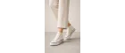 Lena Krem Kanvas Bağcıklı Bilekli Kadın Sneakers