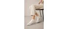 Lena Krem Kanvas Bağcıklı Bilekli Kadın Sneakers