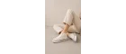 Lena Krem Kanvas Bağcıklı Bilekli Kadın Sneakers