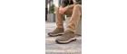 Perra Erkek Kahve Deri Sneaker - Bej Kalın Tabanlı Günlük Spor Ayakkabı