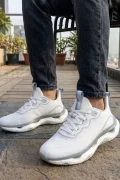 Stealth-Knit Runner Beyaz-Gri Erkek Spor Ayakkabı