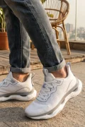 Stealth-Knit Runner Beyaz-Gri Erkek Spor Ayakkabı