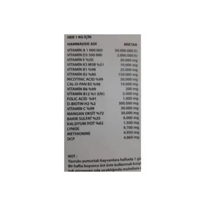 20gr. Kızıştırıcı Vitamin Ilyas Yıldırım Yerli Üretim. Tüm Hayvanlar Için