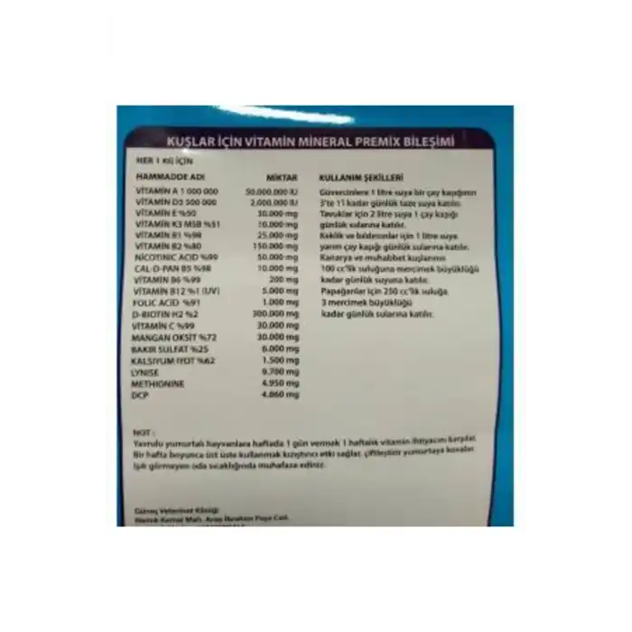 20gr. Kızıştırıcı Vitamin Ilyas Yıldırım Yerli Üretim. Tüm Hayvanlar Için