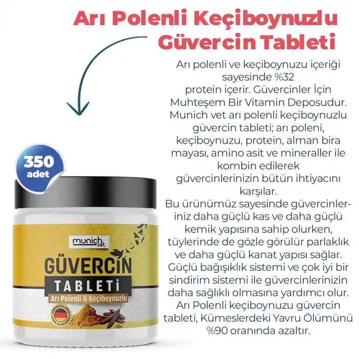 Arı Polenli Keçiboynuzlu Güvercin Tableti (350-400 Adet) - Doğal Enerji ve Besin Desteği