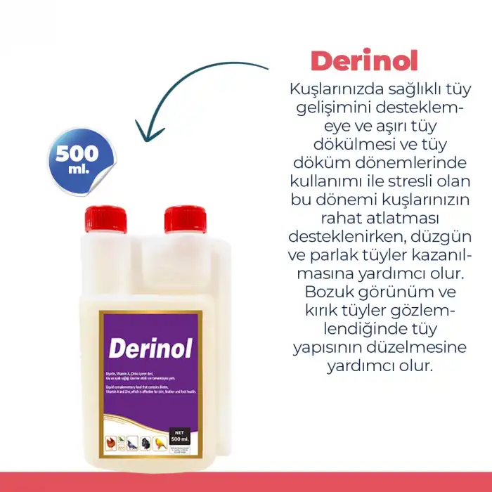 Derinol Kanatlılar Için Deri Ve Tüy Vitamini 500ml