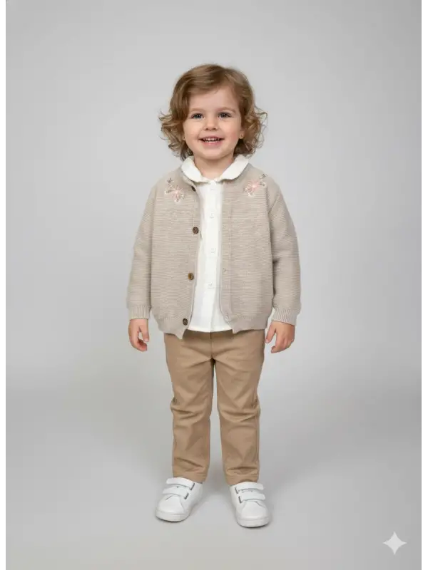 1-4 Yaş Hırkalı Gömlekli 3 lü Takım