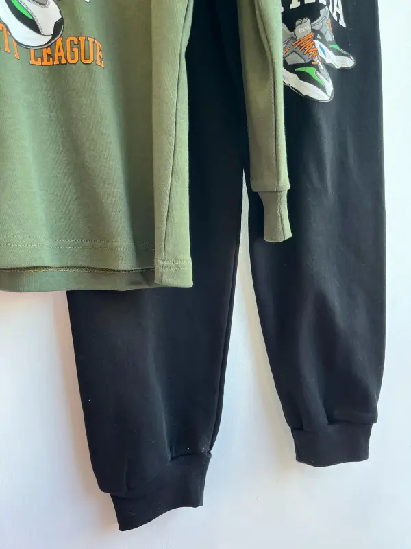 11-15 Yaş Haki Pijama Takımı