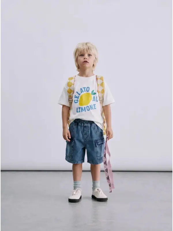 2-7 Yaş Cepli Denim Şort