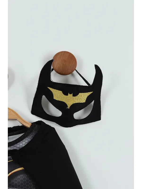 2-8 Yaş Batman Kostüm Maskeli Pelerinli Siyah