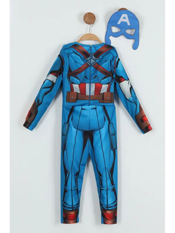 2-8 Yaş Captan America Kostüm Maskeli