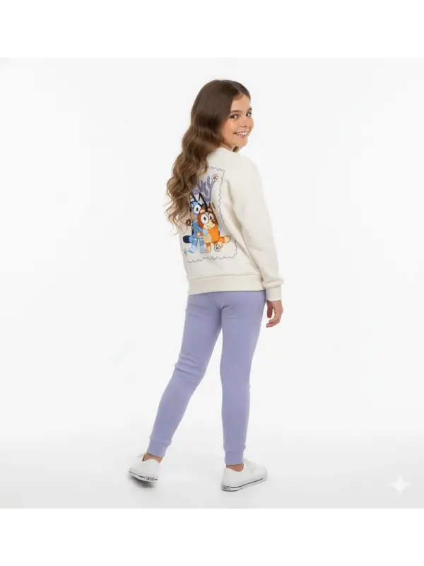 2-8 Yaş Lila Bluey Taytlı Takım