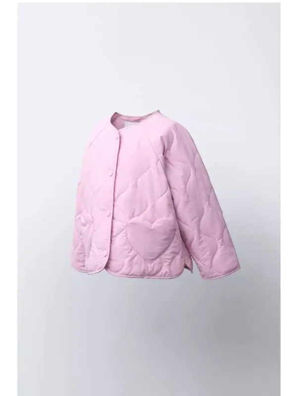 2-8 Yaş Pembe Kapitone Ceket