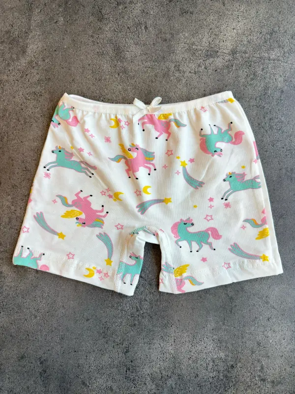 4-11 Yaş Kız Desenli Boxer