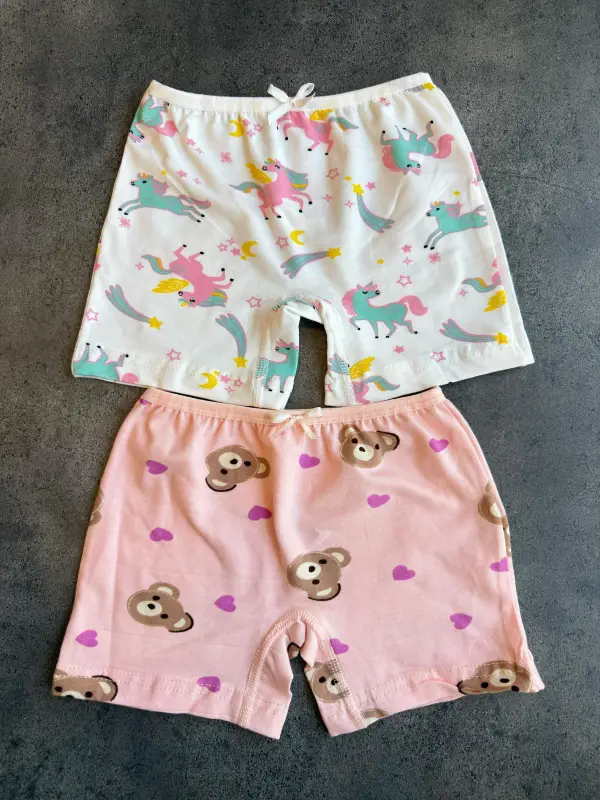 4-11 Yaş Kız Desenli Boxer