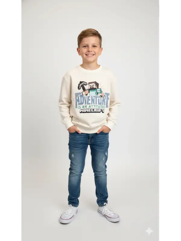 5-14 Yaş Adventure Minecraft Sweatshirt