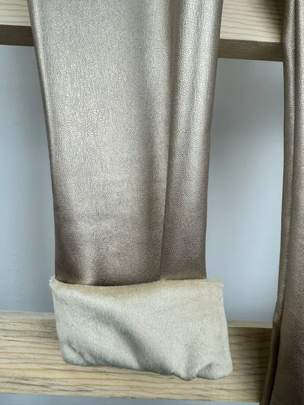 5-14 Yaş Gold Şardonlu Deri Tayt